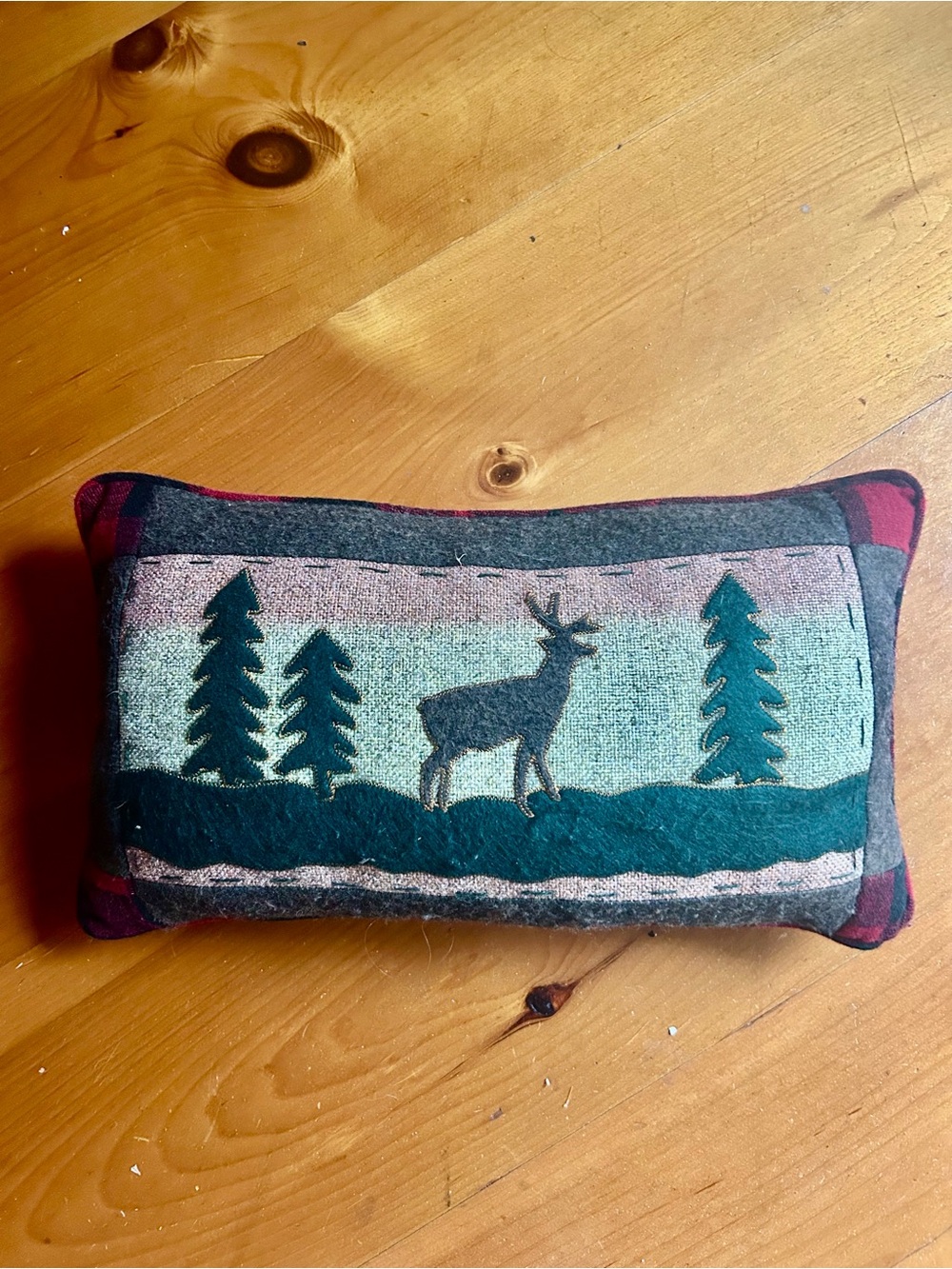 Cozy Deer 🦌 & Pine 🌲Accent Pillow